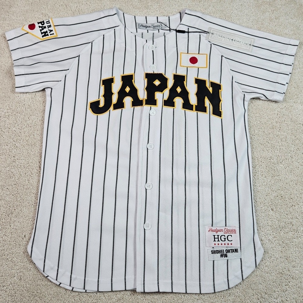 NWT's Headgear Classics Shohei Ohtani 16 Japan Samurai Baseball Jersey HGC White